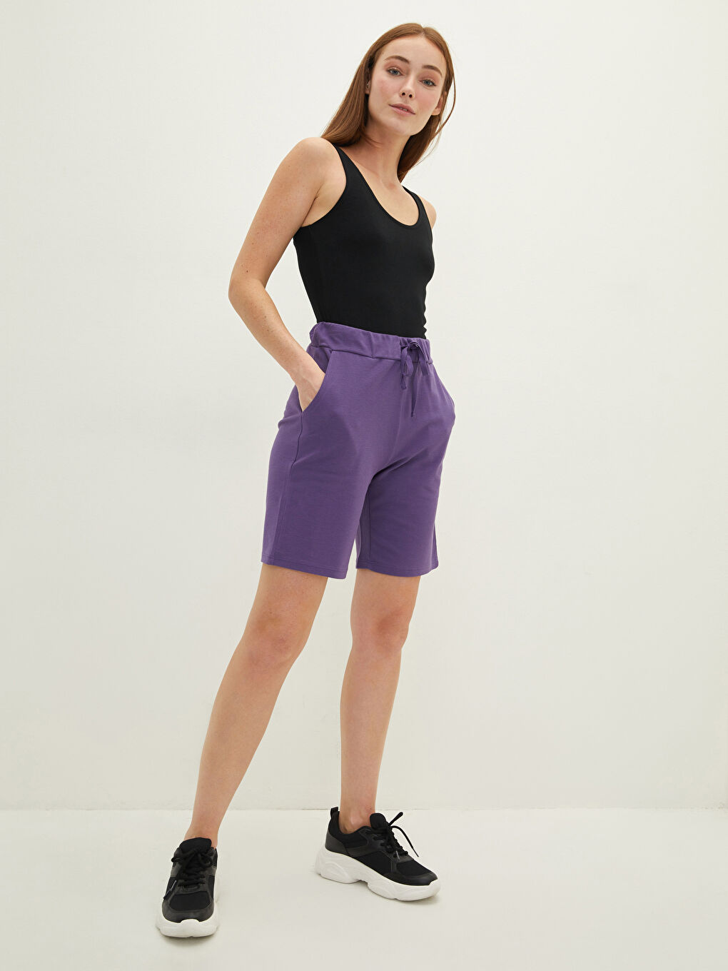 Women's U Neck Plain Tank Top-2