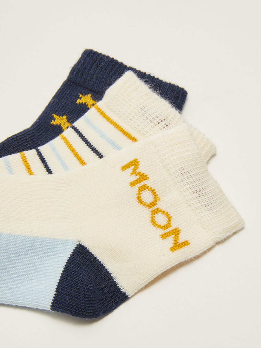 Mavi Desenli Erkek Bebek Soket Çorap 3'lü-2
