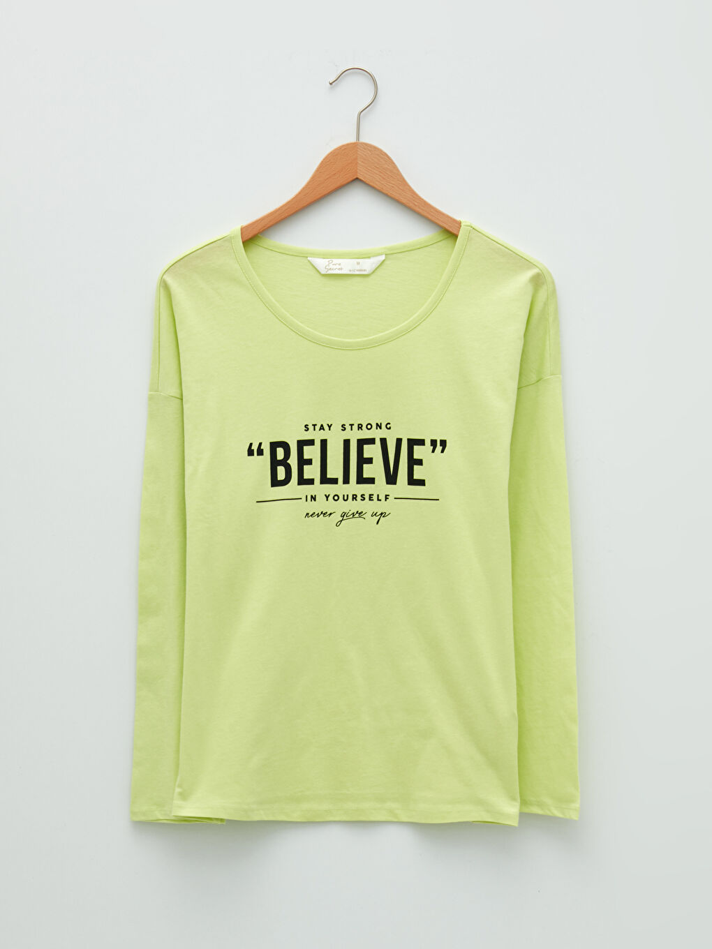 Yeşil Bisiklet Yaka Baskılı Uzun Kollu Kadın Pijama Takımı-6