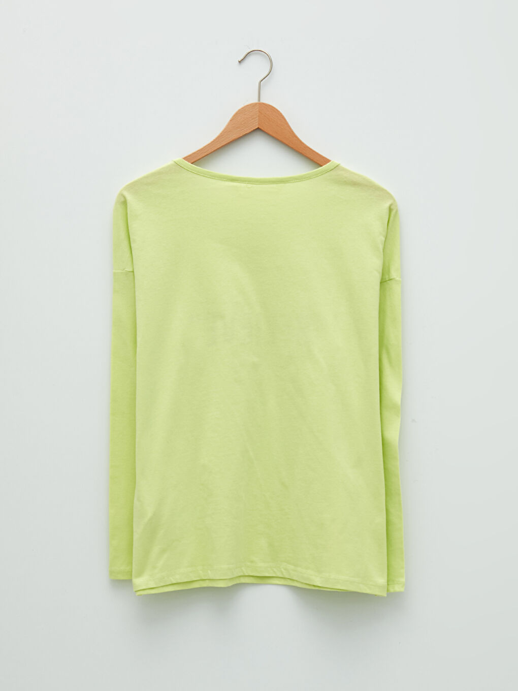 Yeşil Bisiklet Yaka Baskılı Uzun Kollu Kadın Pijama Takımı-8