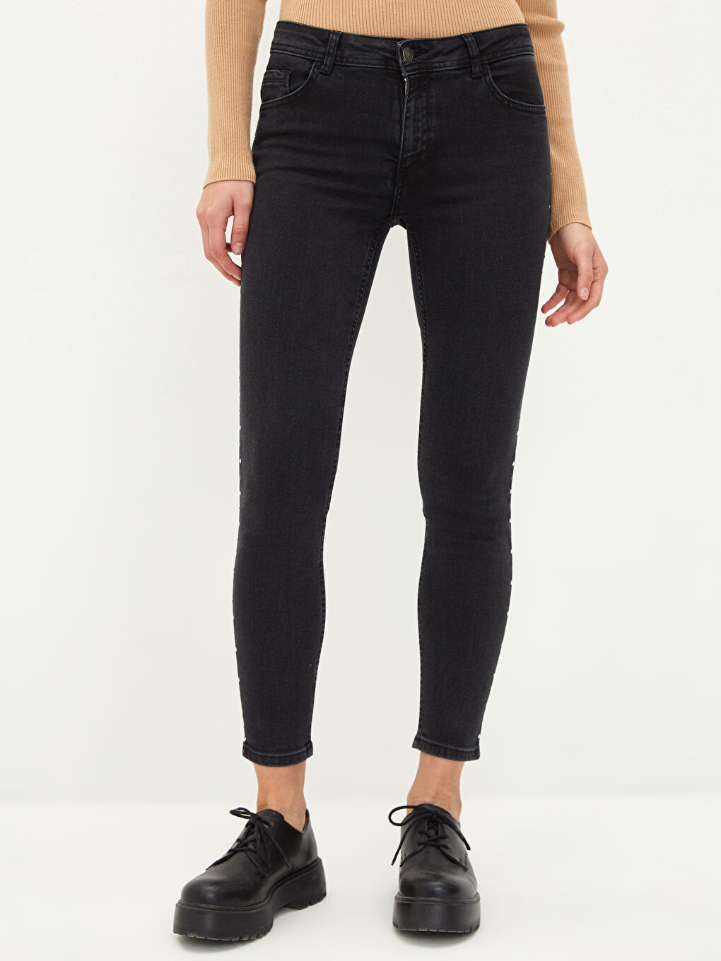 LCW Jeans Siyah Normal Bel Mercury Skinny Fit Cep Detaylı Rodeo Kadın Jean Pantolon - 2