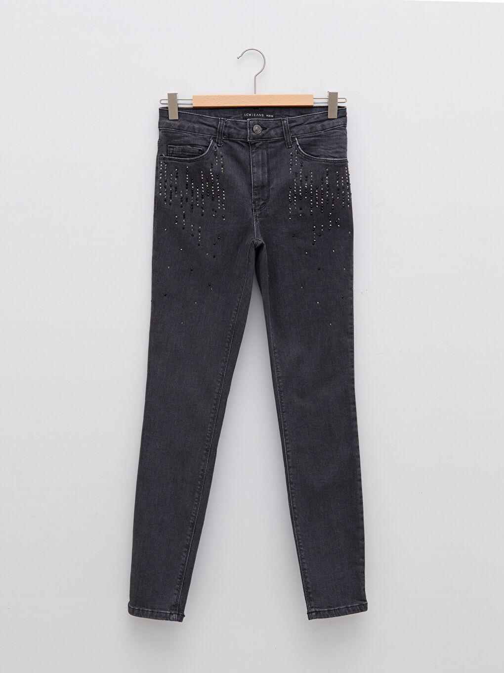 Normal Waist Mercury Skinny Fit Pocket Stone Embroidered Women's Rodeo Jean Trousers-5