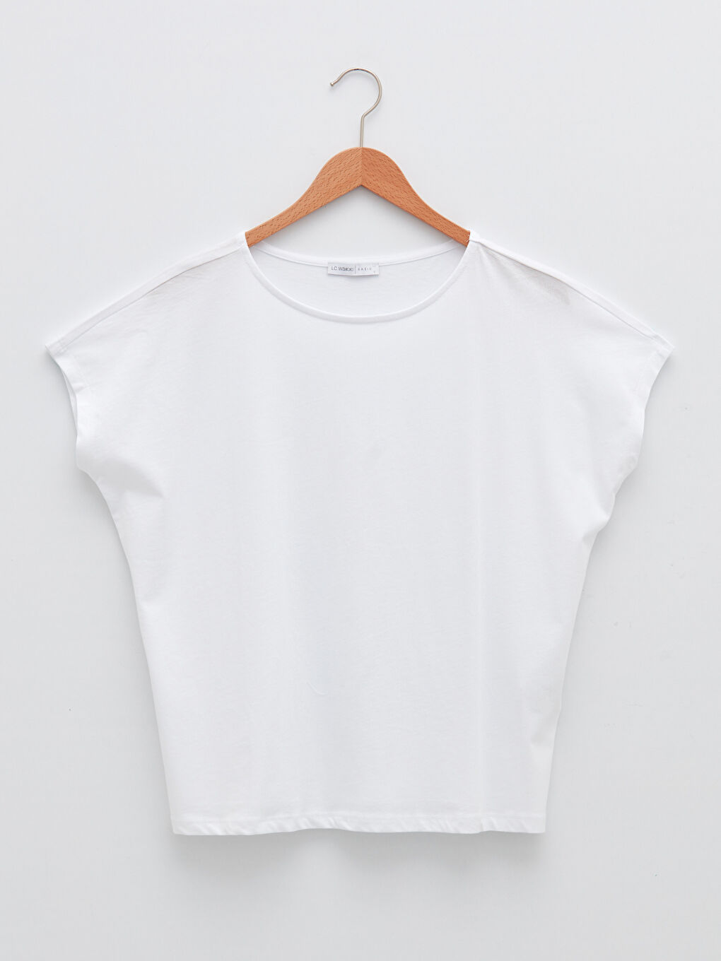 Rundhalsausschnitt Gerade Kurzarm Baumwolle T-Shirt für Damen-5