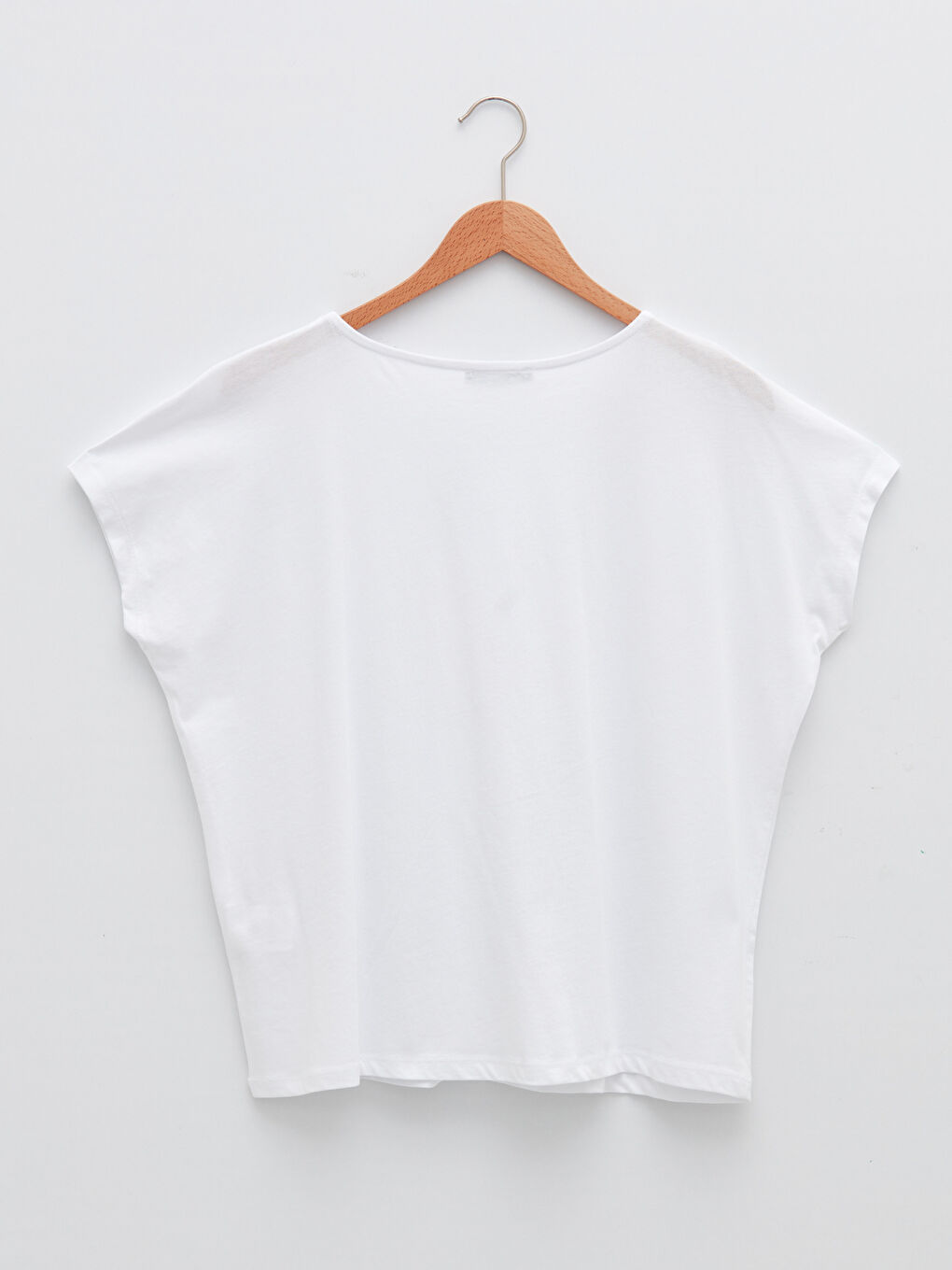 Rundhalsausschnitt Gerade Kurzarm Baumwolle T-Shirt für Damen-6