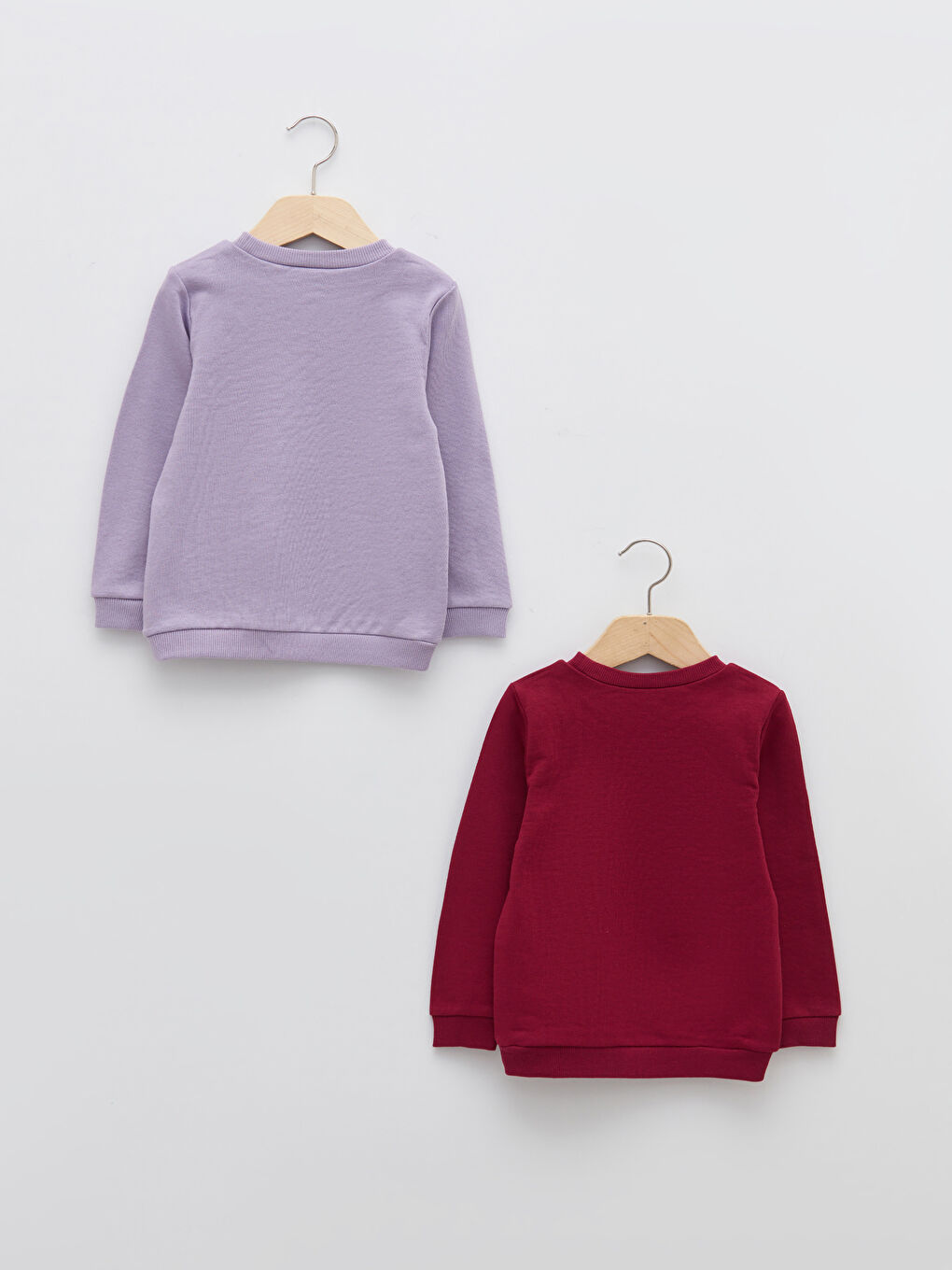 Lila Bisiklet Yaka Uzun Kollu Baskılı Kız Bebek Sweatshirt 2'li-1