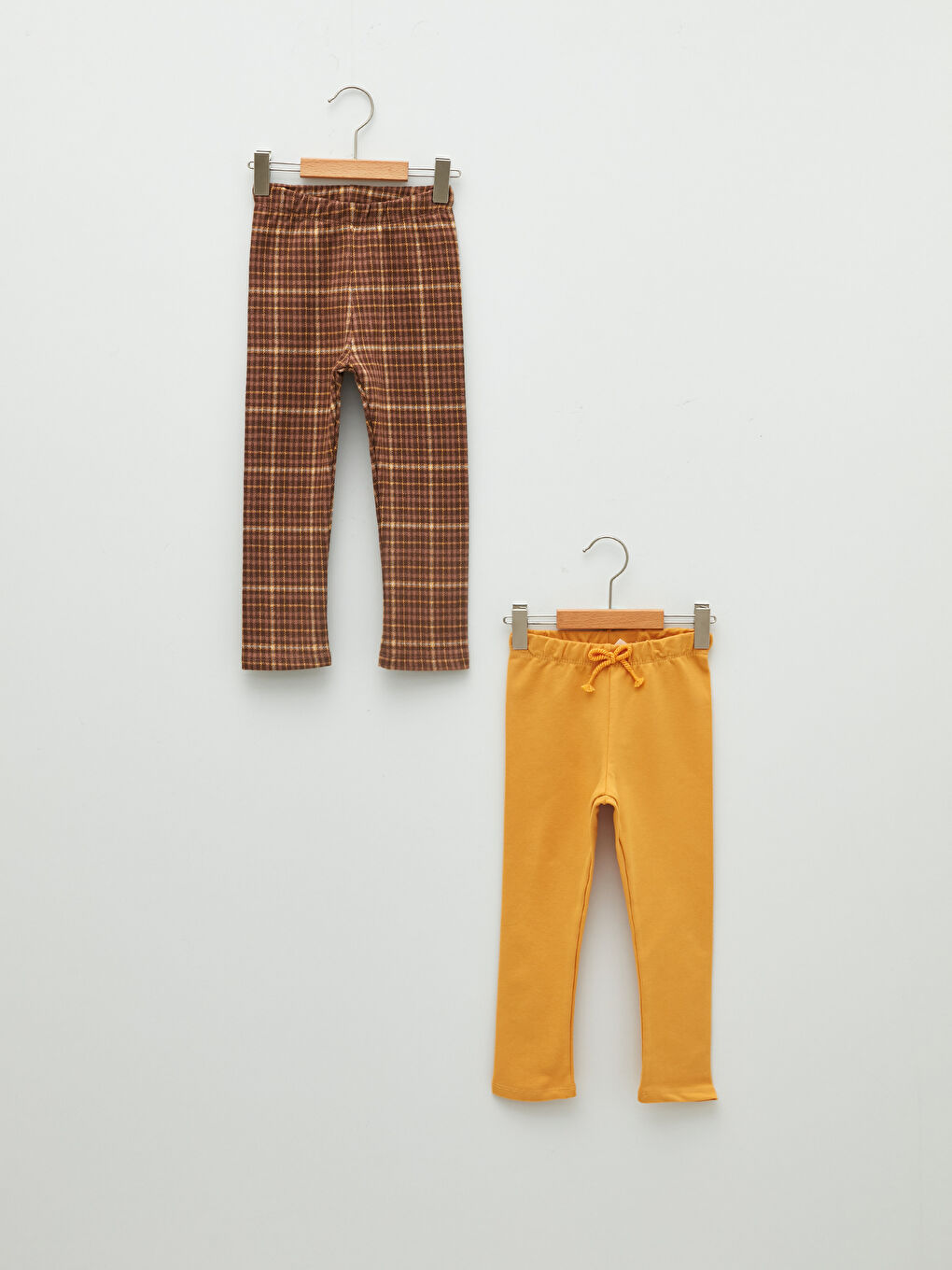 Sarı Beli Lastikli Kız Bebek Tayt 2'li-1