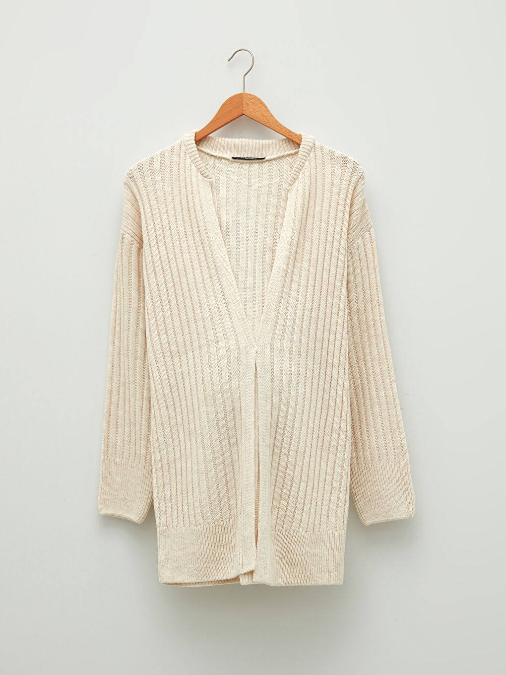 LCWAIKIKI Maternity Shawl Collar Self Patterned Long Sleeve Maternity Knitwear Cardigan -W1GQ07Z8-SDG