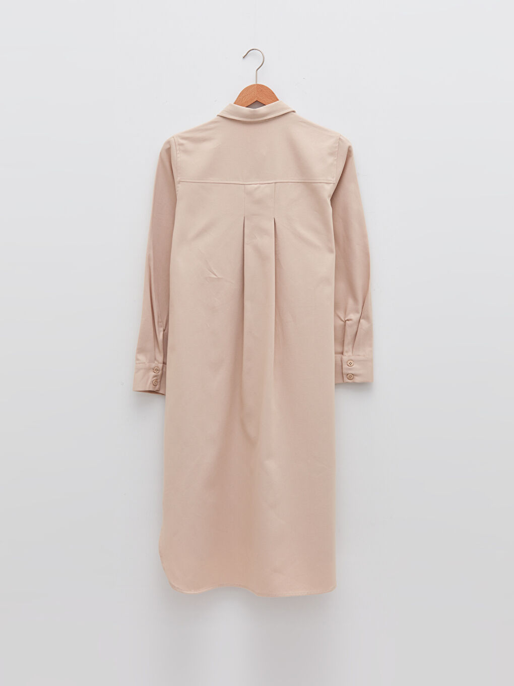 Plain Long Sleeve Gabardine Maternity Shirt Tunic-6