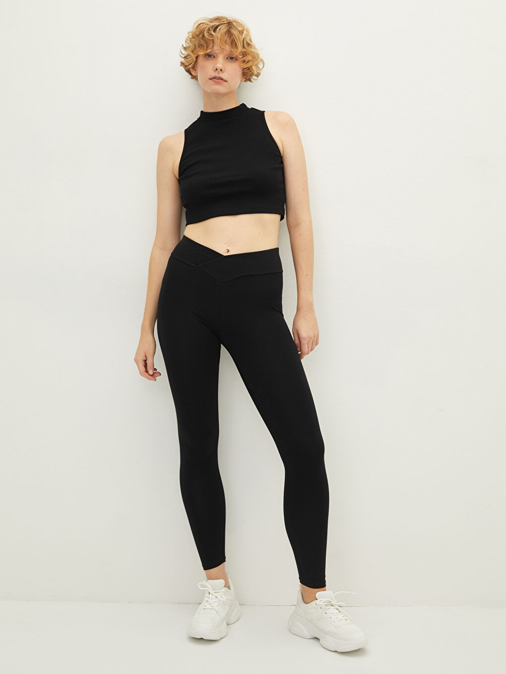 XSIDE ACTIVE Women's Elasticated Waist Plain Sports Leggings -W1GQ27Z8-CVL