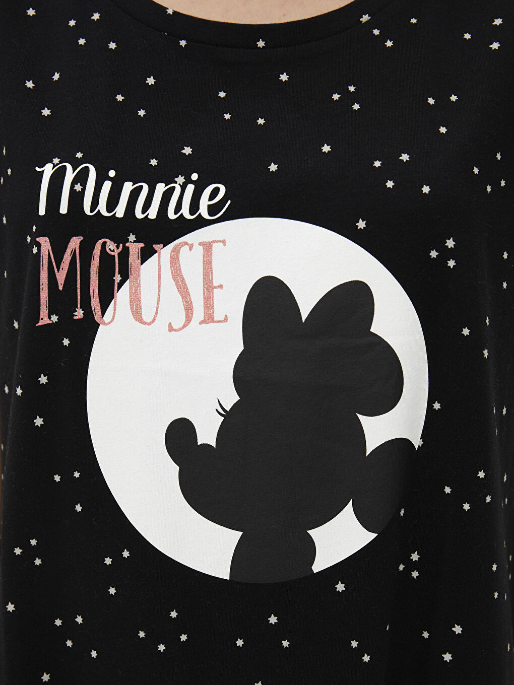 LCW DREAM Crew Neck Minnie Mouse Printed Short Sleeve Cotton Women's Nightgown -W1GQ47Z8-LQJ