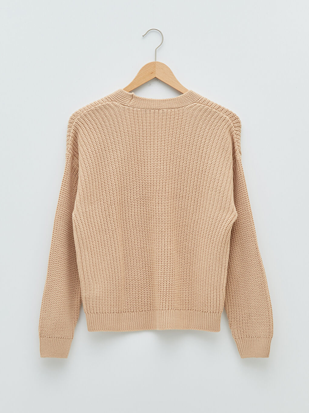 V-Neck Straight Long Sleeve Knitwear Women's Cardigan-1