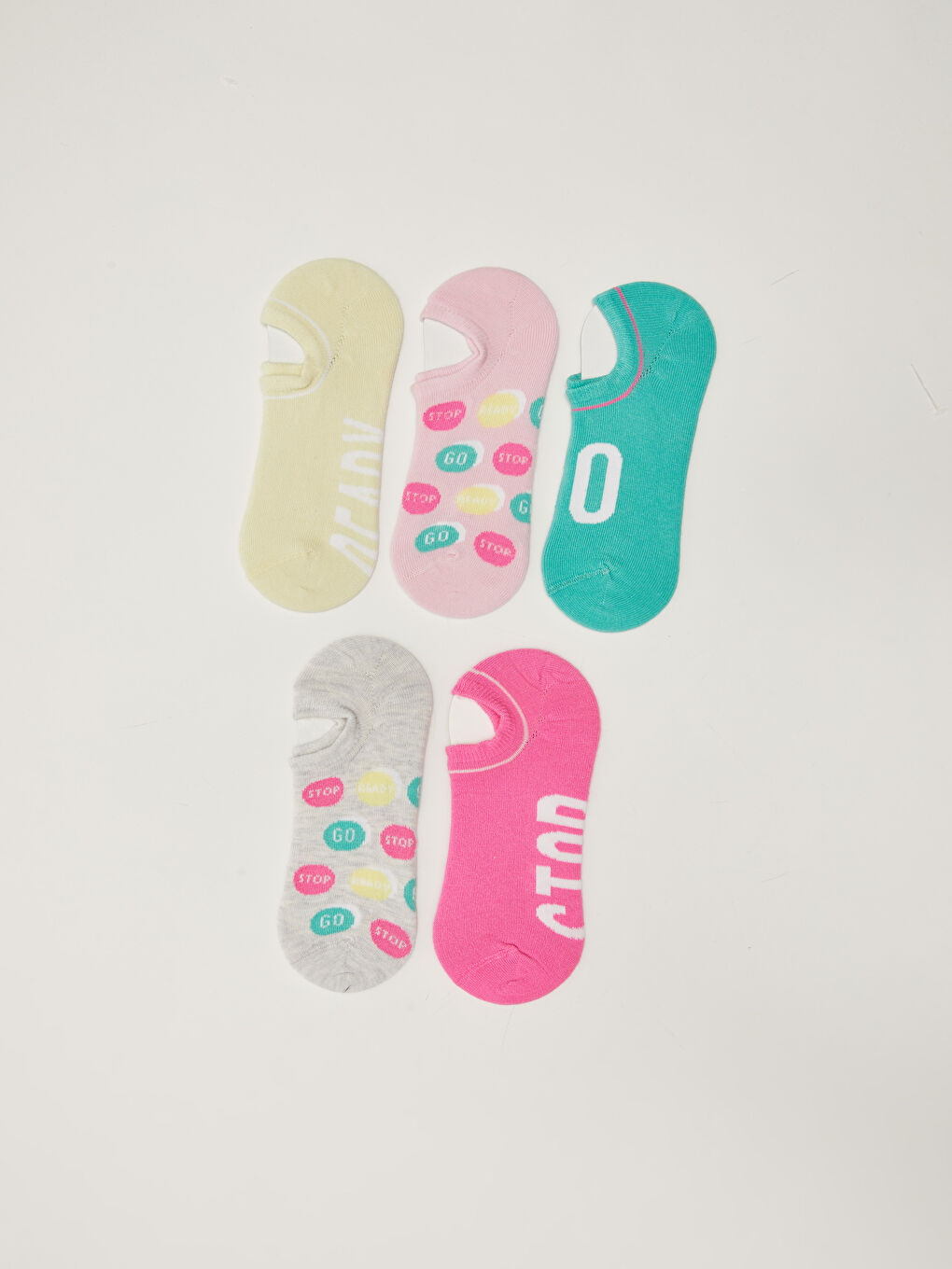 LCW Kids Gemusterte Sneaker-Socken für Mädchen, 5er-Pack -W1GQ68Z4-MRJ