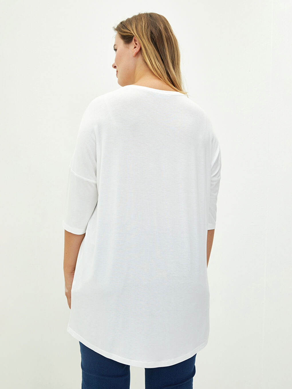 Crew Neck Plain Viscose Women's T-Shirt-4