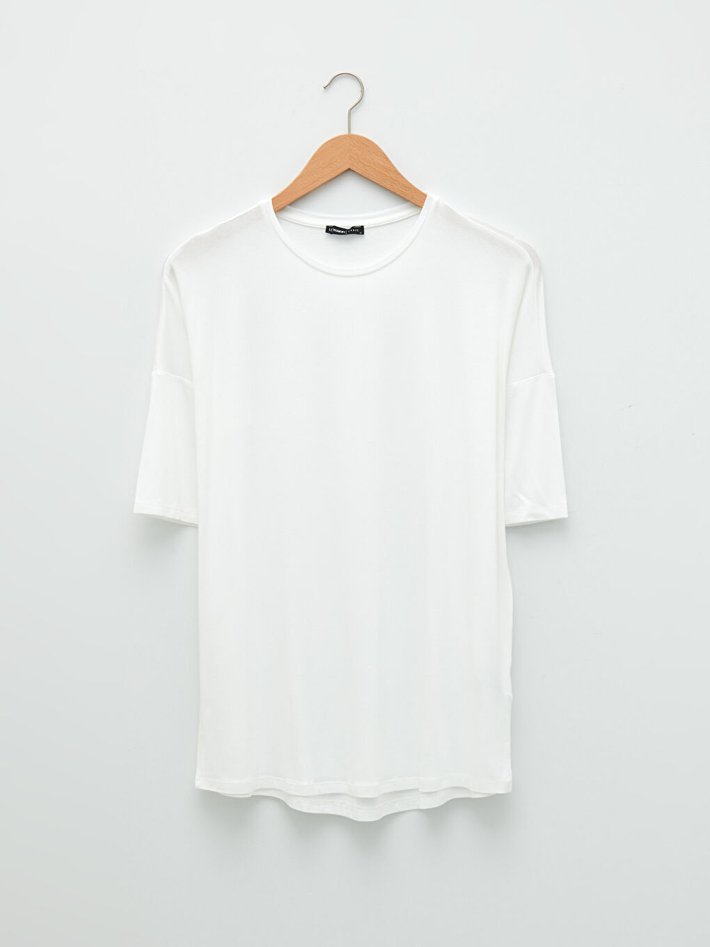 Crew Neck Plain Viscose Women's T-Shirt-5