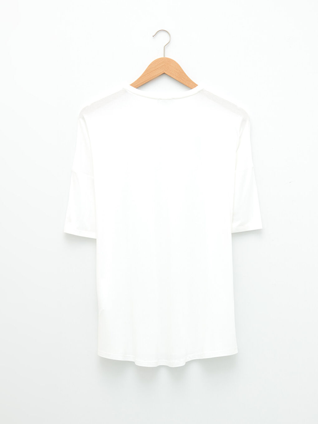 Crew Neck Plain Viscose Women's T-Shirt-6