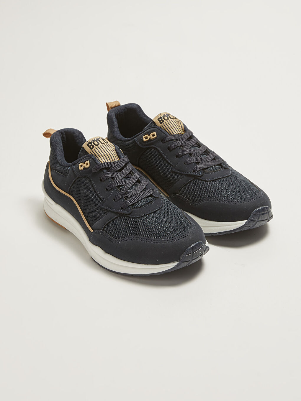 Lacivert File Detaylı Bağcıklı Erkek Spor Ayakkabı