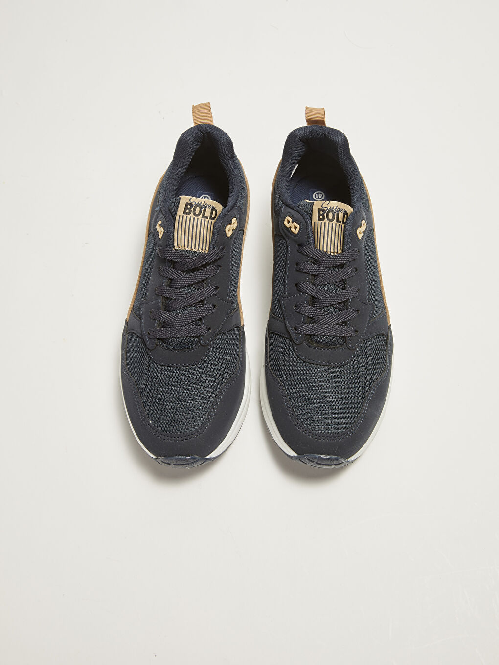 Lacivert File Detaylı Bağcıklı Erkek Spor Ayakkabı-2