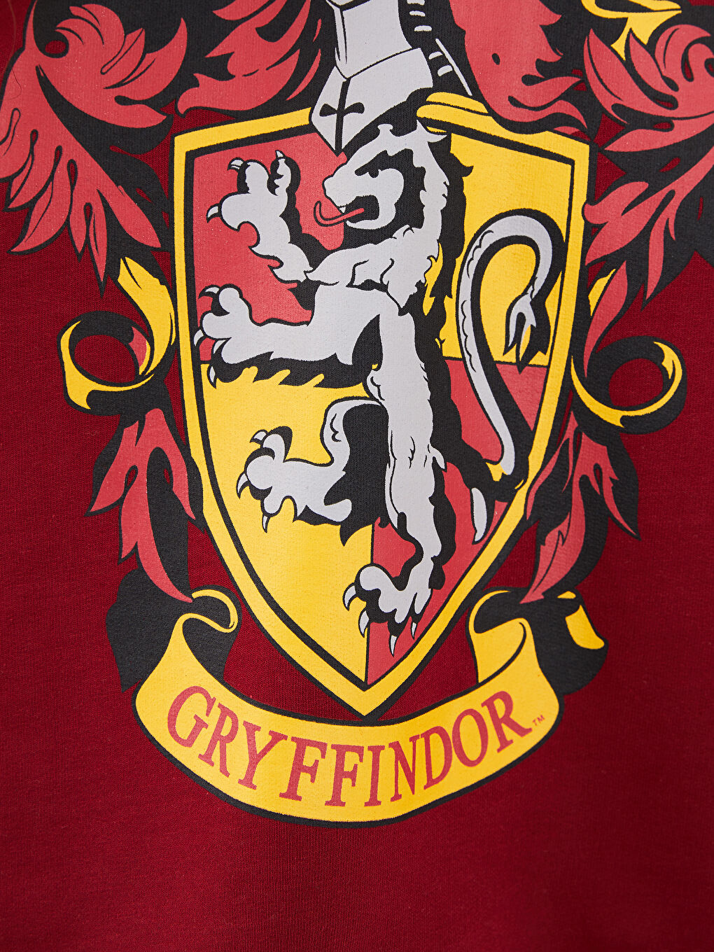 XSIDE Bordo Bisiklet Yaka Harry Potter Baskılı Uzun Kollu Pamuklu Kadın Sweatshirt - 3