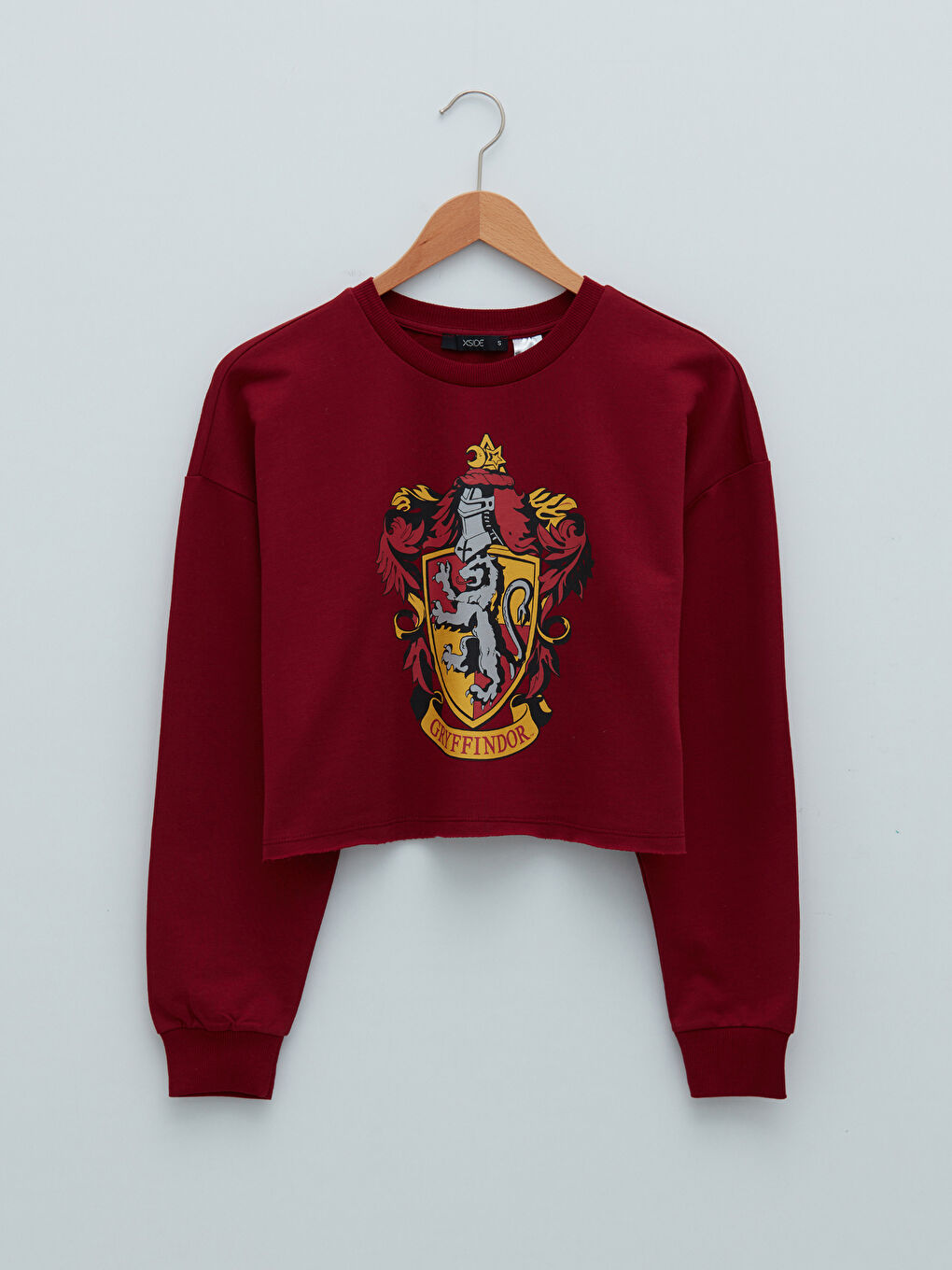 XSIDE Bordo Bisiklet Yaka Harry Potter Baskılı Uzun Kollu Pamuklu Kadın Sweatshirt - 5