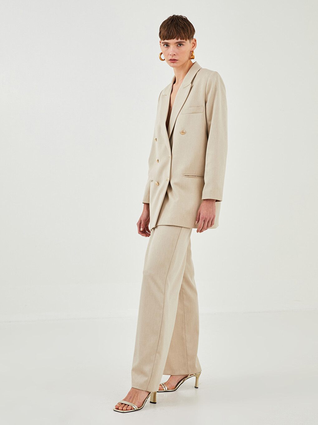 Pantaloni Dama Largi Confortabili Cu Talie Inalta-2