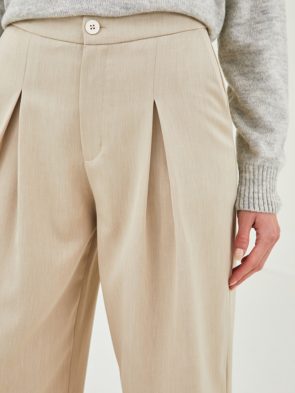 Pantaloni Dama Largi Confortabili Cu Talie Inalta-4