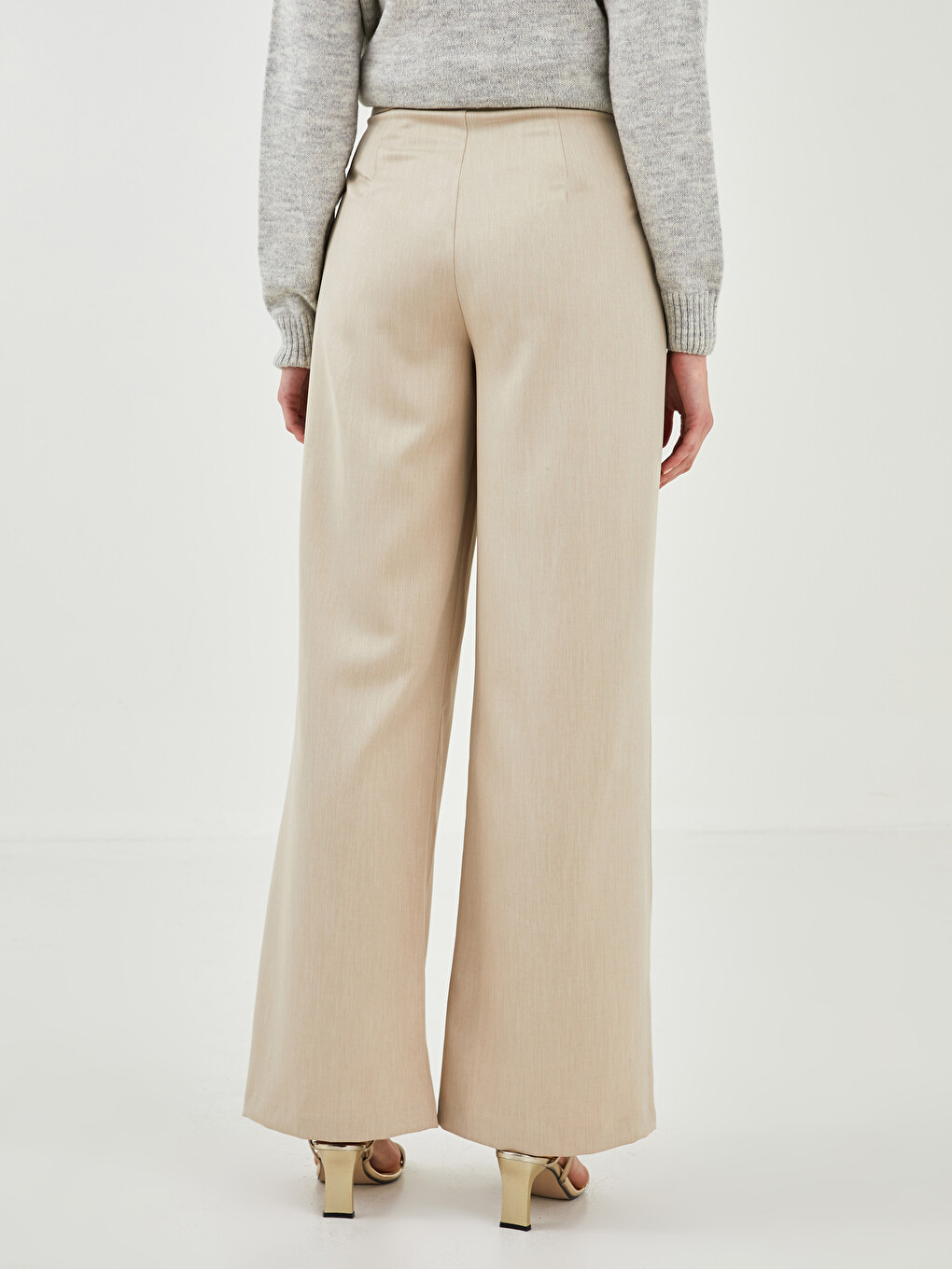Pantaloni Dama Largi Confortabili Cu Talie Inalta-5