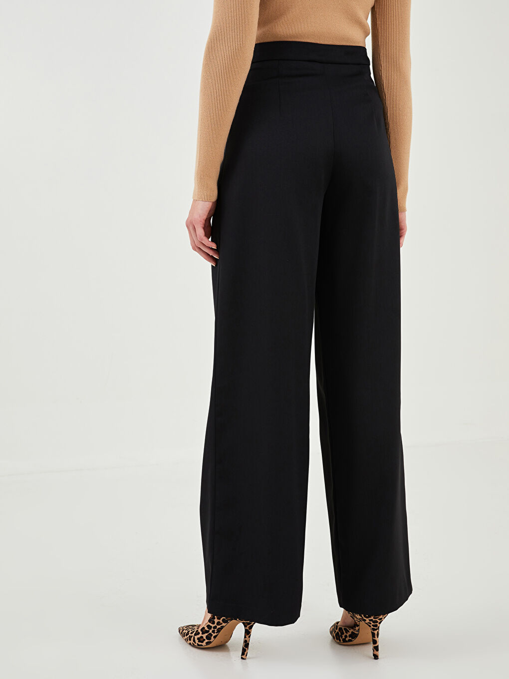LCW Vision High Waist Comfortable Fit Wide Leg Women's Trousers -W1GR16Z8-RQL