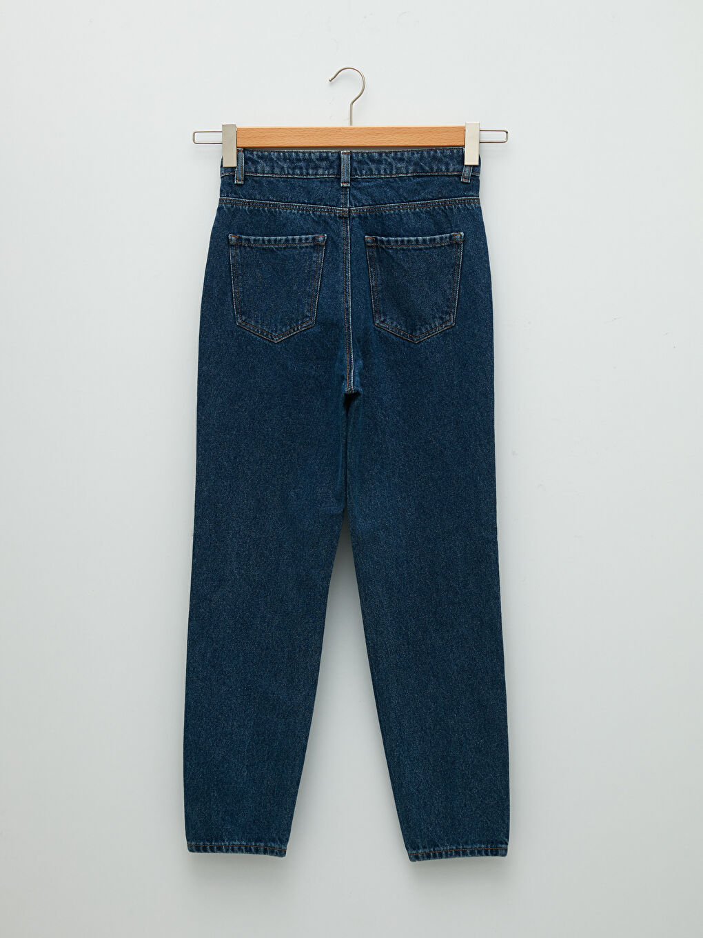 High Waist Mom Fit Pocket Detailed Women's Rodeo Denim Trousers-6