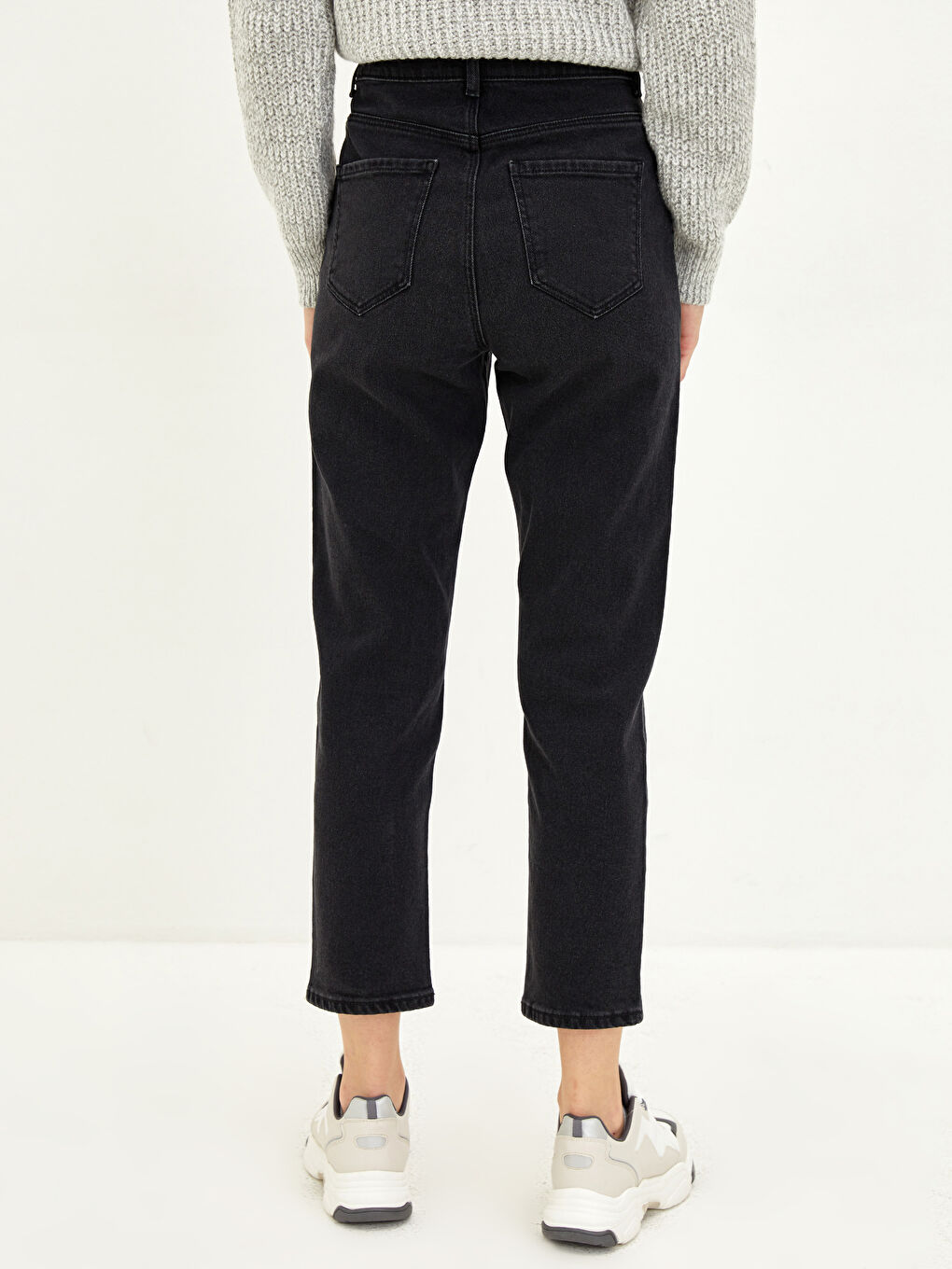 High Waisted Straight Fit Pocket Detailed Women's Rodeo Denim Trousers-5