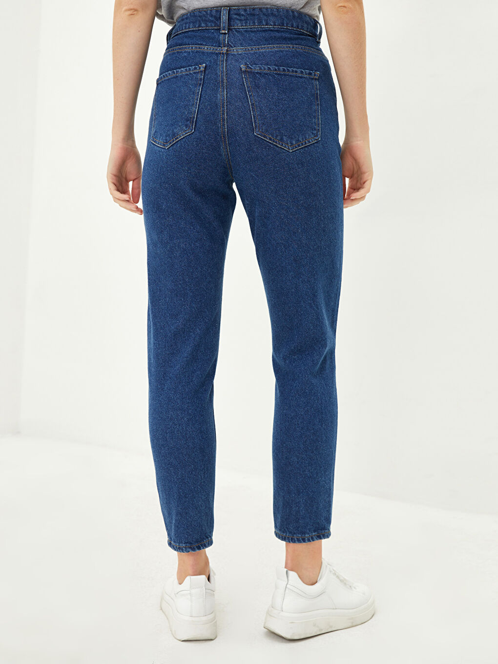 LCW Jeans High Waist Mom Fit Belt Detailed Rodeo Women's Jean Trousers -W1GR74Z8-507