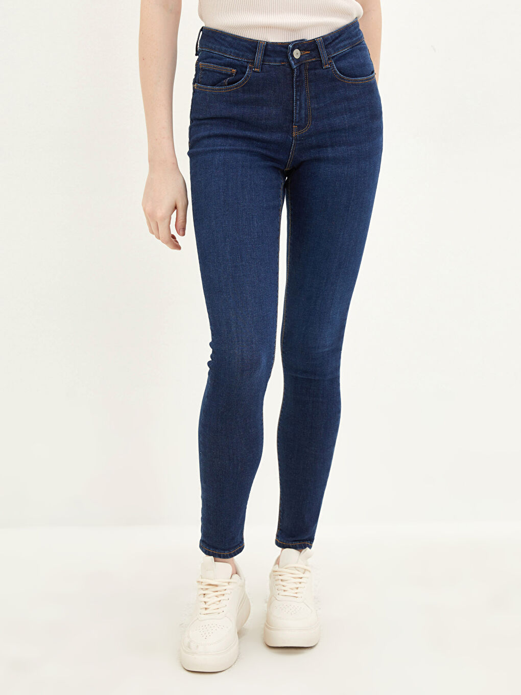 Normal Waist Mercury Skinny Fit Women's Rodeo Jean Trousers with Pocket Detail-2