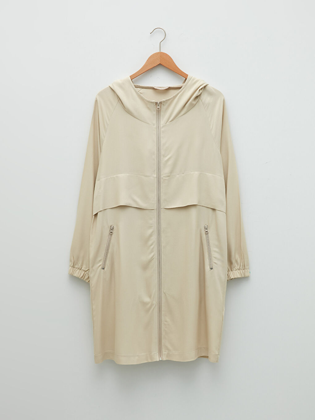 Tunică din Piele cu Glugă, Simplă, cu Mâneci Lungi și Detalii de Buzunar pentru Femei-6