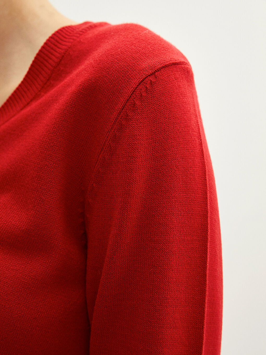 LCWAIKIKI Basic V-Ausschnitt Schlichter Langarm Damen Strickpullover -W1GS81Z8-HJY