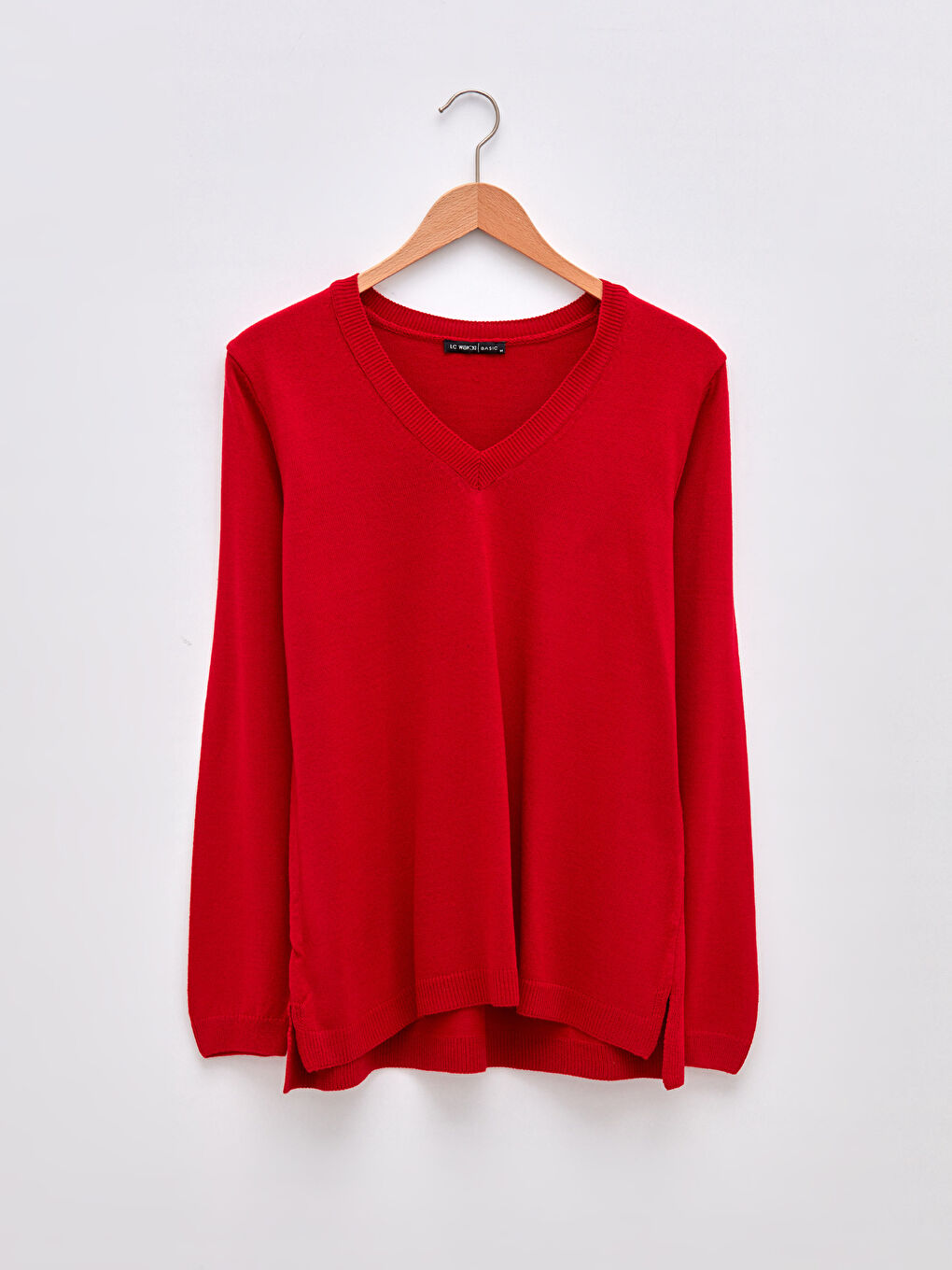 LCWAIKIKI Basic V-Ausschnitt Schlichter Langarm Damen Strickpullover -W1GS81Z8-HJY