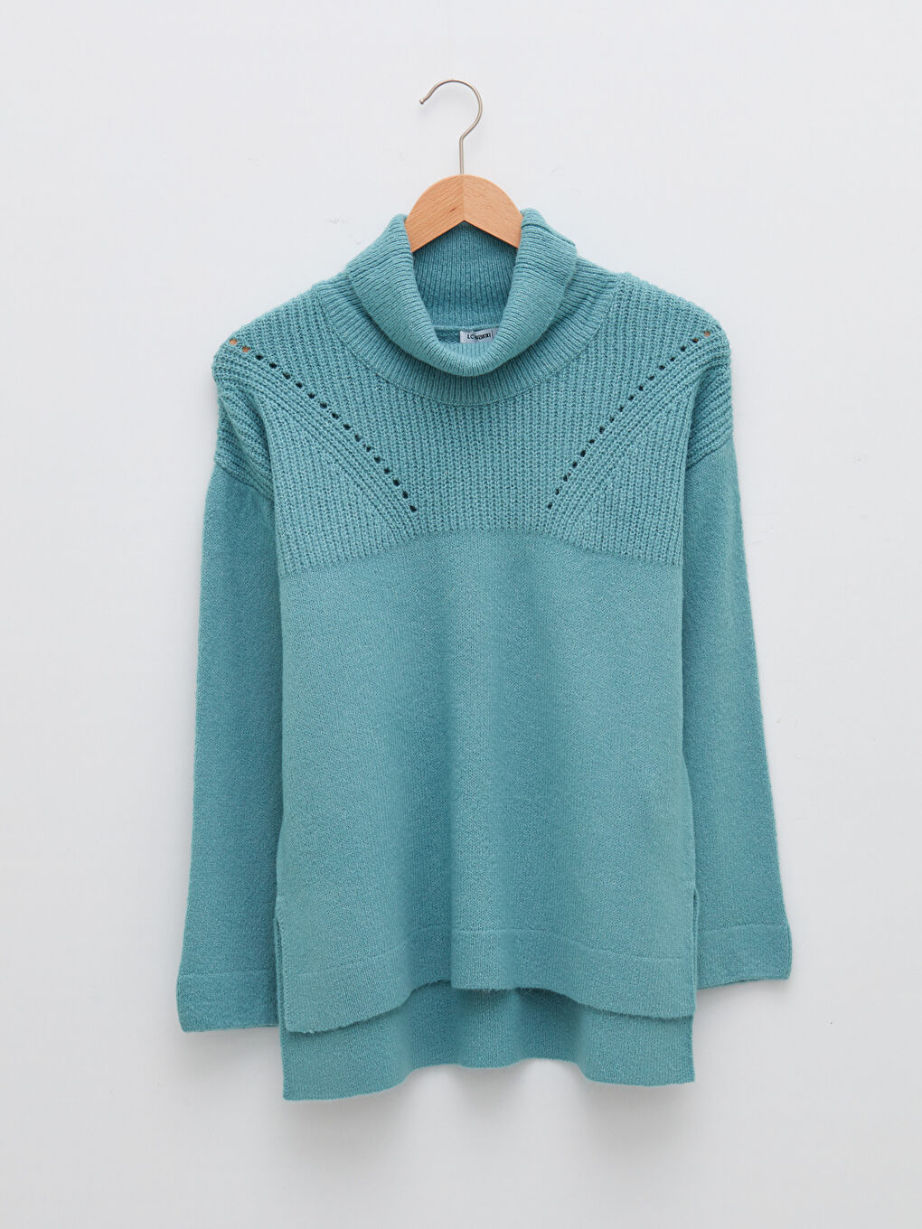 LCWAIKIKI Classic Turtleneck Openwork Long Sleeve Women's Knitwear Sweater -W1GT09Z8-DW0
