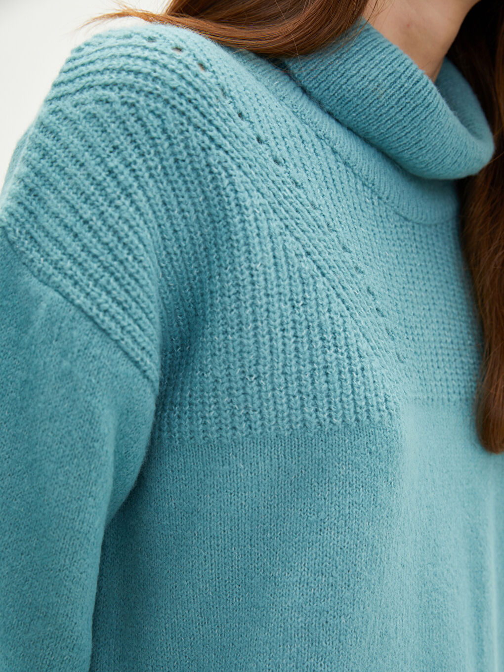 LCWAIKIKI Classic Turtleneck Openwork Long Sleeve Women's Knitwear Sweater -W1GT09Z8-DW0