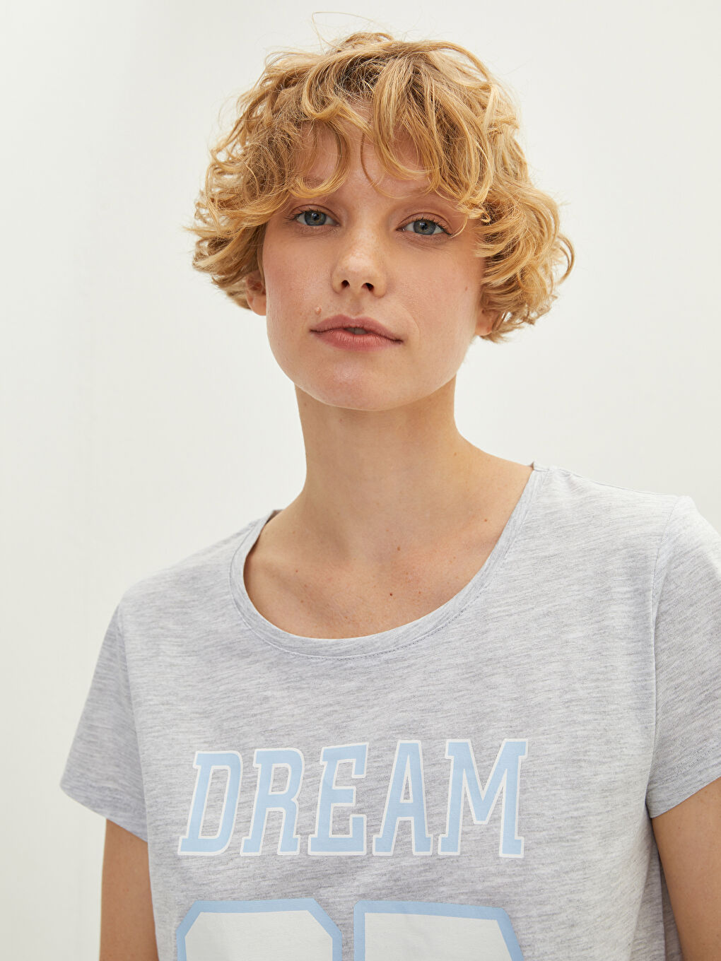 Mavi Bisiklet Yaka Baskılı Kısa Kollu Kadın Şortlu Pijama Takımı-3