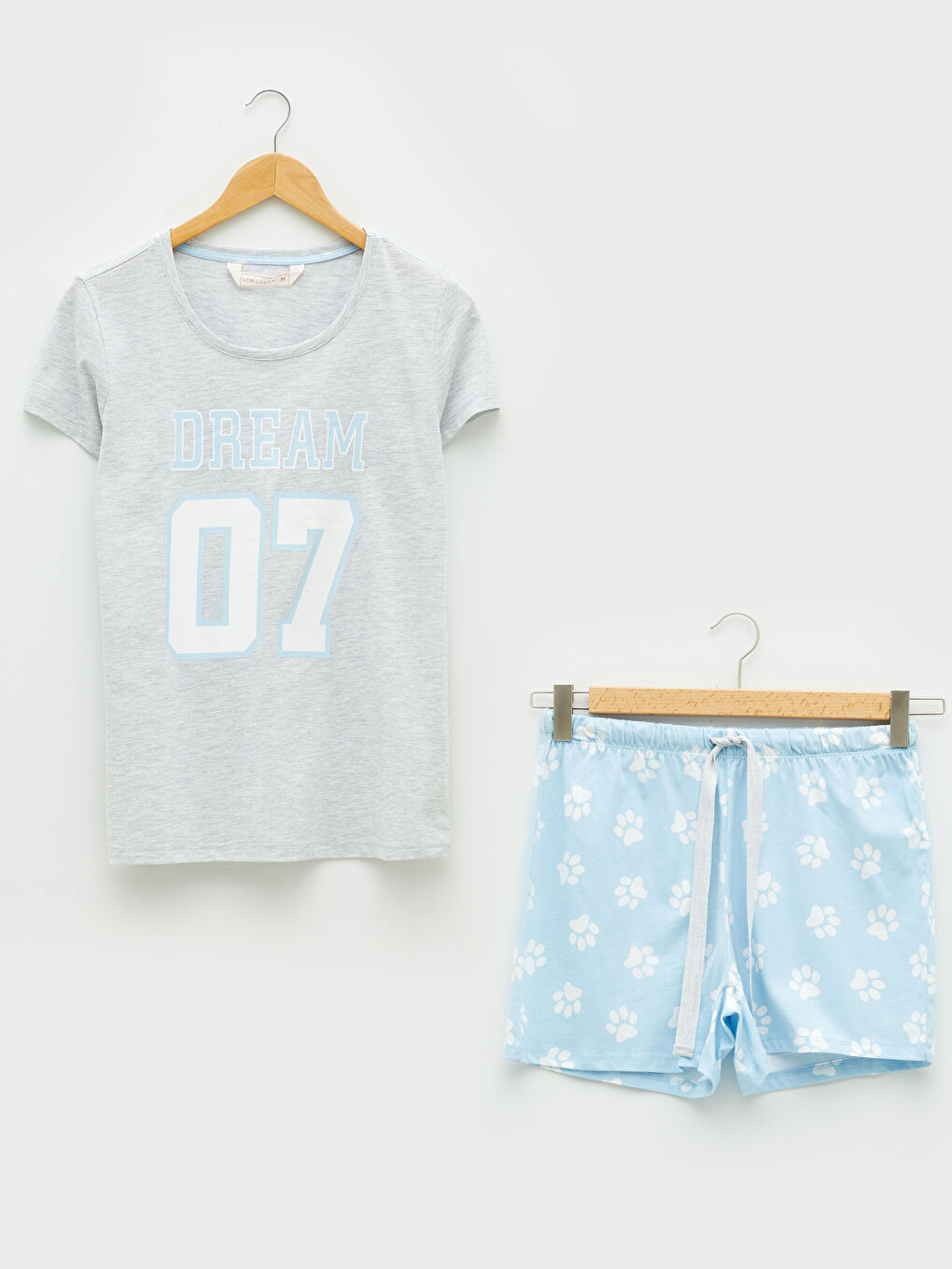 Mavi Bisiklet Yaka Baskılı Kısa Kollu Kadın Şortlu Pijama Takımı-5