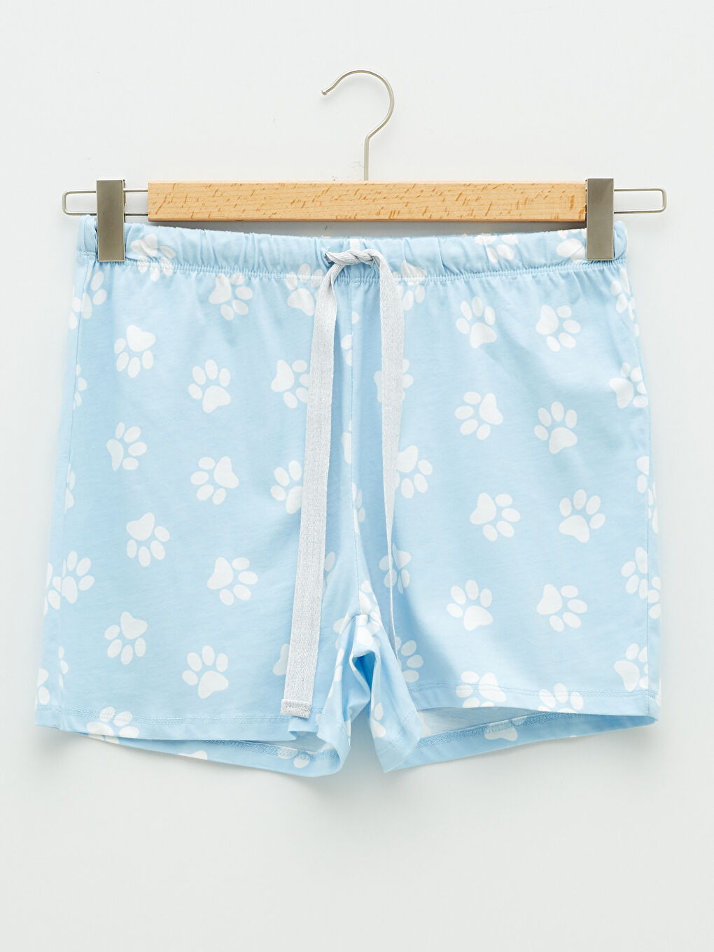 Mavi Bisiklet Yaka Baskılı Kısa Kollu Kadın Şortlu Pijama Takımı-7