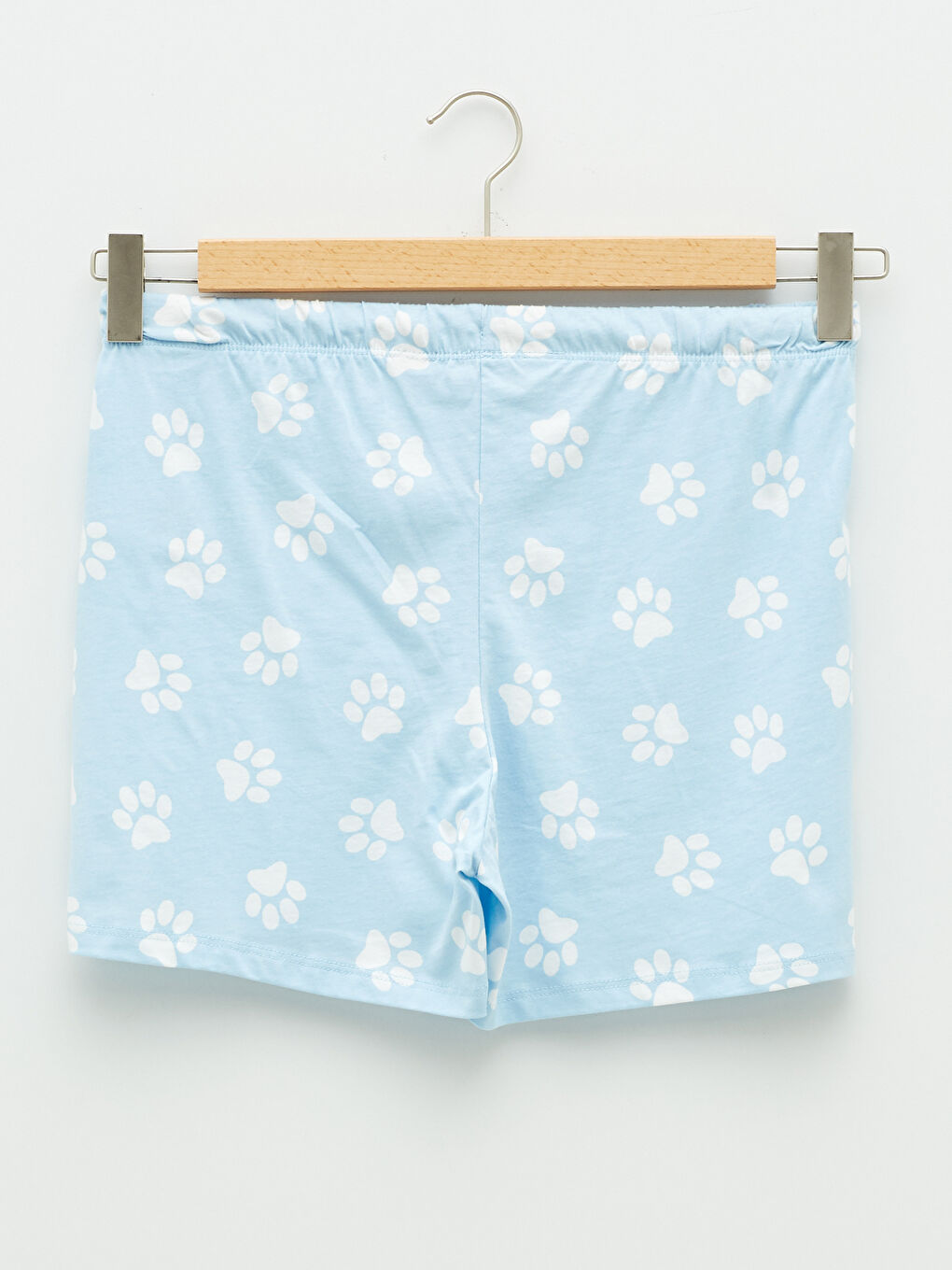 Mavi Bisiklet Yaka Baskılı Kısa Kollu Kadın Şortlu Pijama Takımı-9