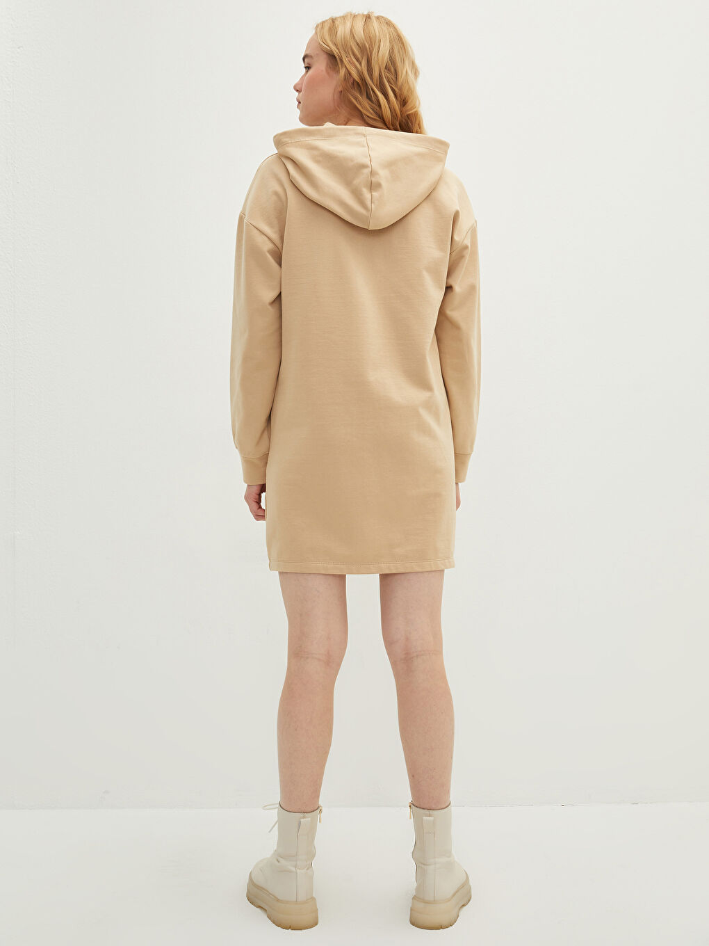 Hooded Printed Long Sleeve Women's Dress-4