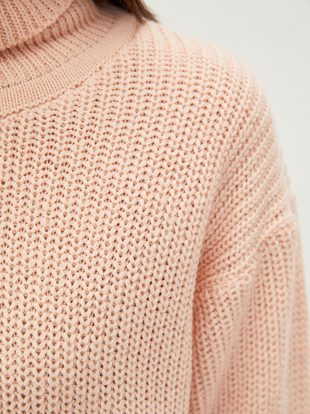 Turtleneck Plain Long Sleeve Women's Knitwear Sweater-2