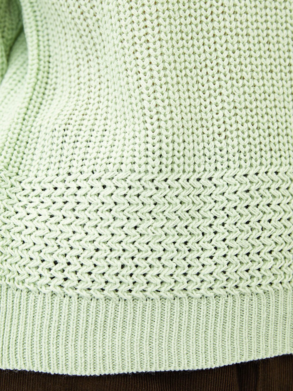 Әйелдерге арналған трикотаж биік жағалы өрнексіз ұзын жең жемпір-2