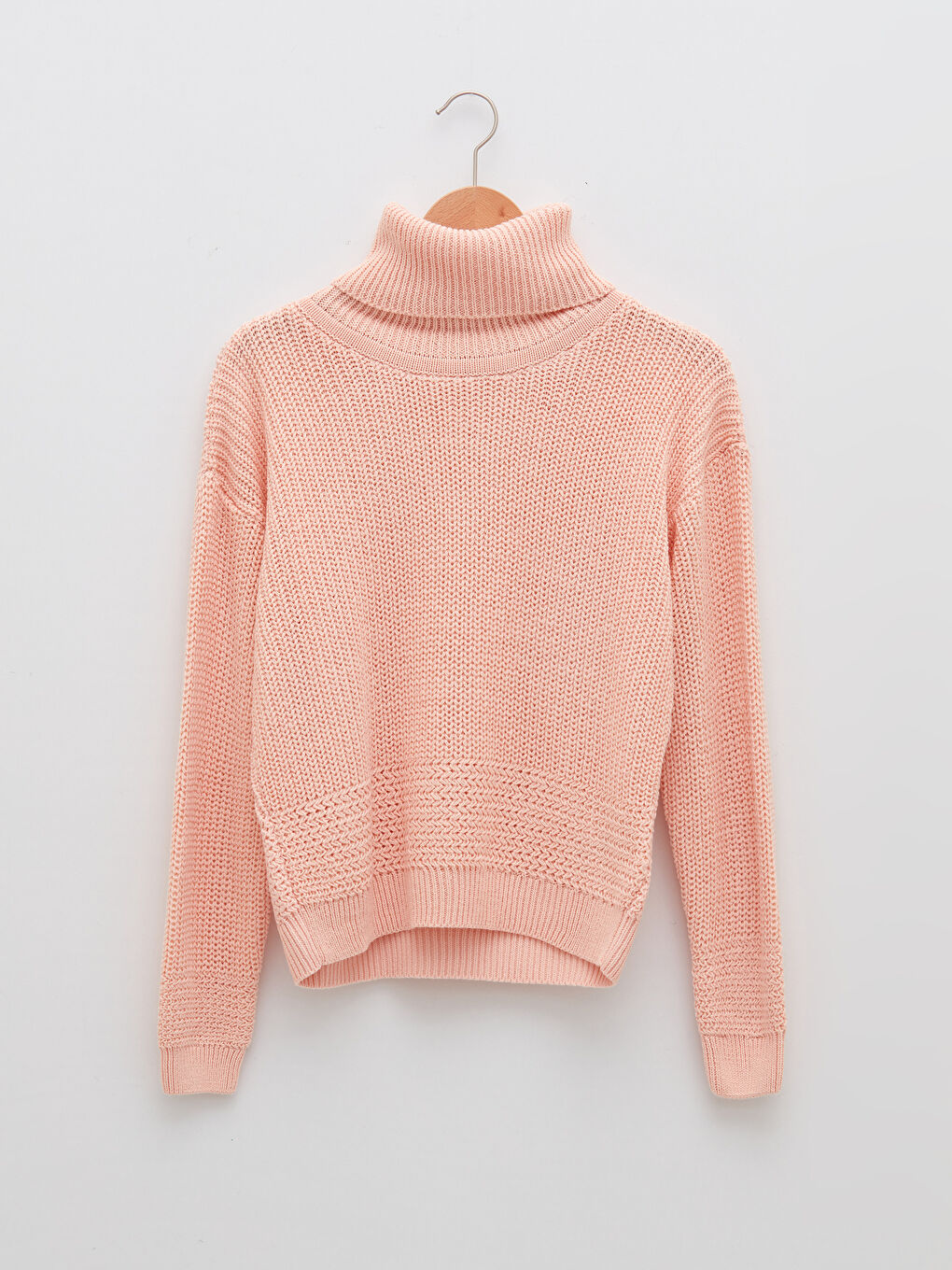 Turtleneck Plain Long Sleeve Women's Knitwear Sweater-4