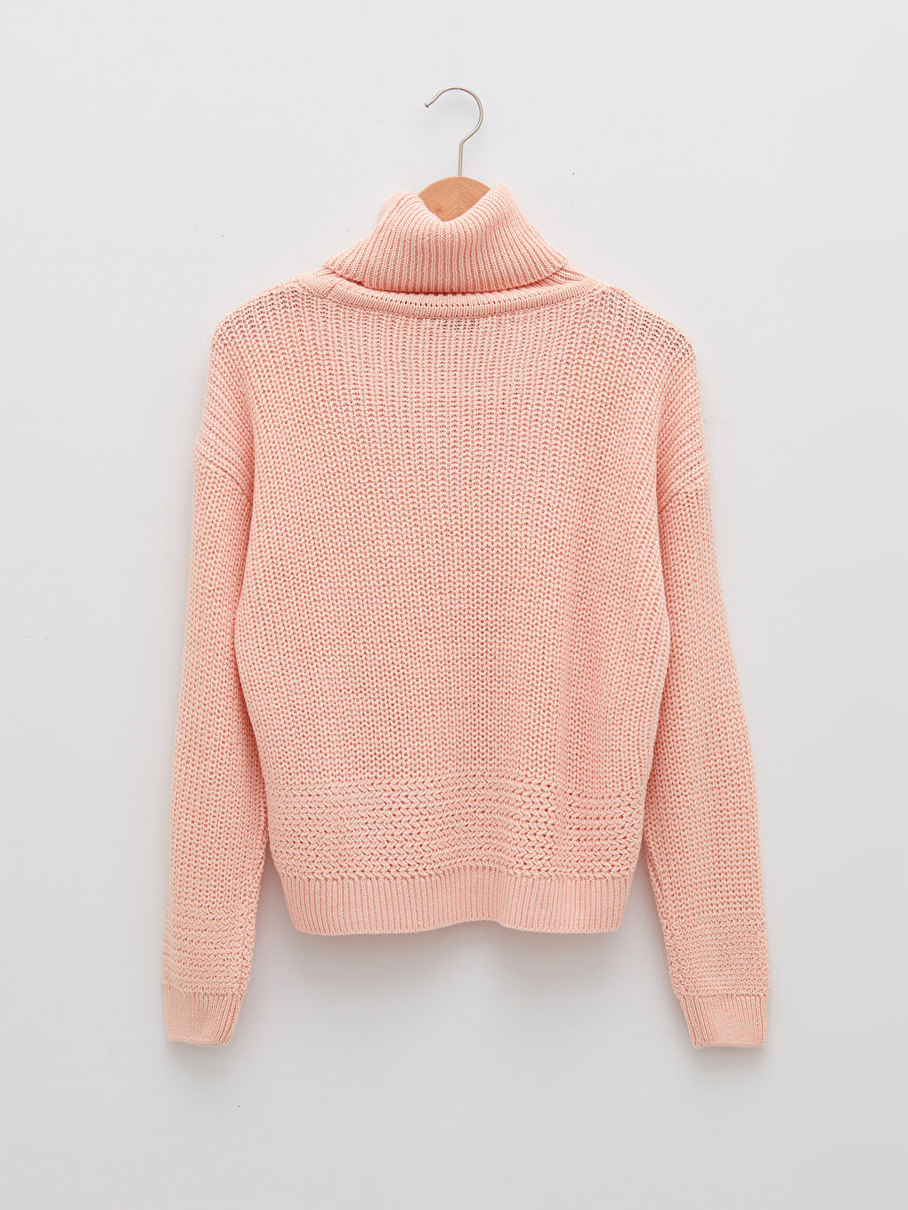 Turtleneck Plain Long Sleeve Women's Knitwear Sweater-5