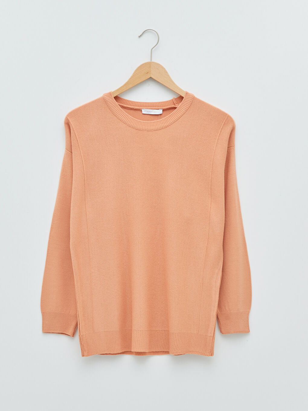 Mercan Bisiklet Yaka Düz Uzun Kollu Kadın Triko Kazak-4