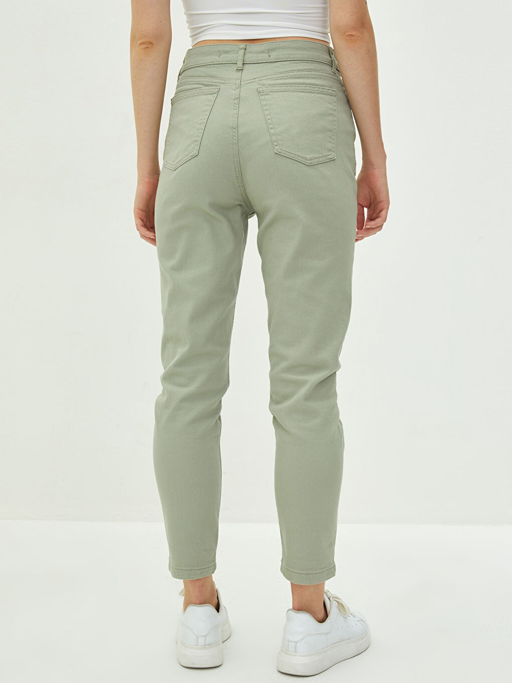 Sarı Slim Fit Cep Detaylı Kadın Jean Pantolon-4