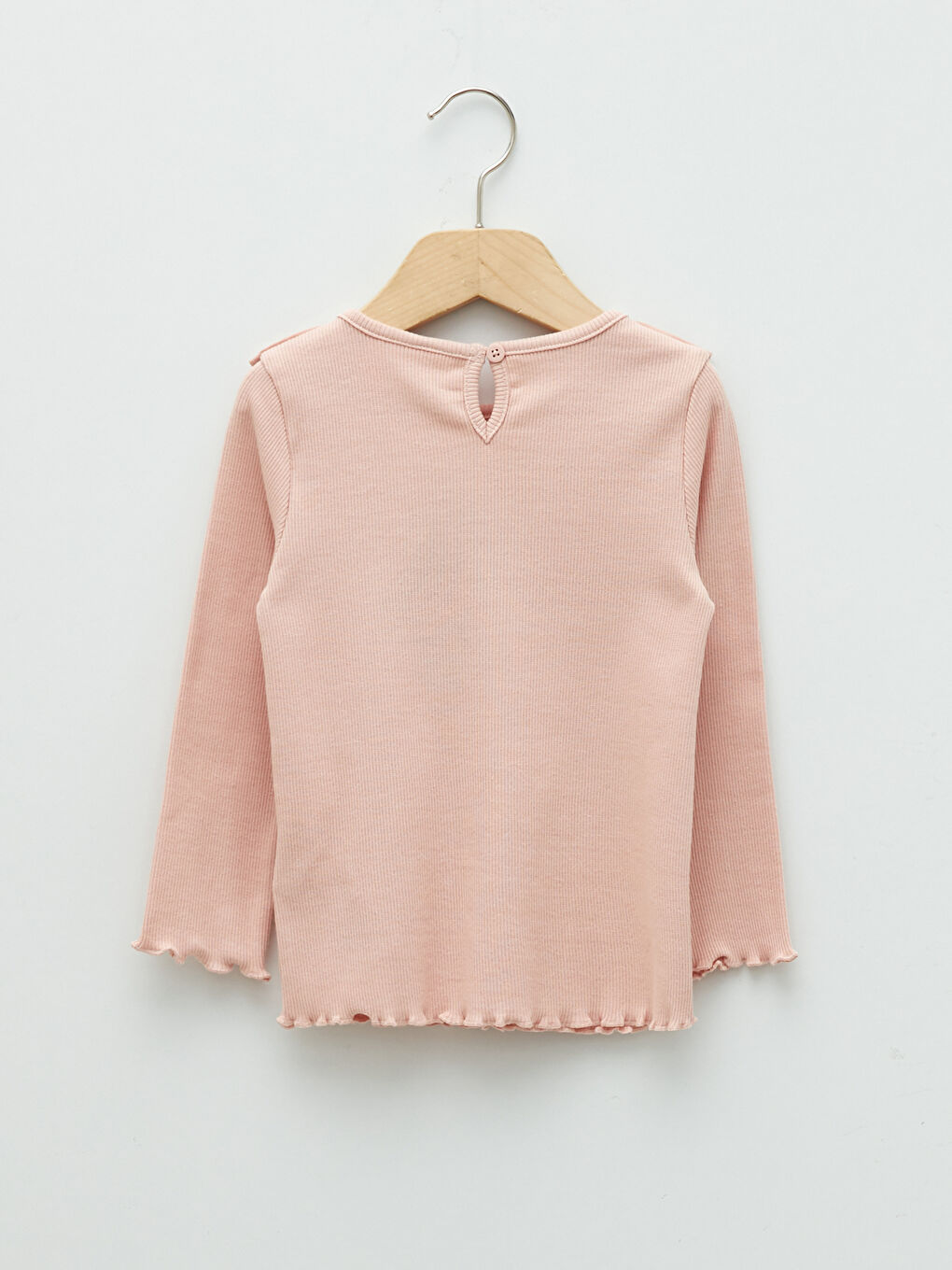 LCW baby Crew Neck Long Sleeve Minnie Mouse Embroidered Cotton Baby Girl T-shirt -W1GT89Z1-G4J
