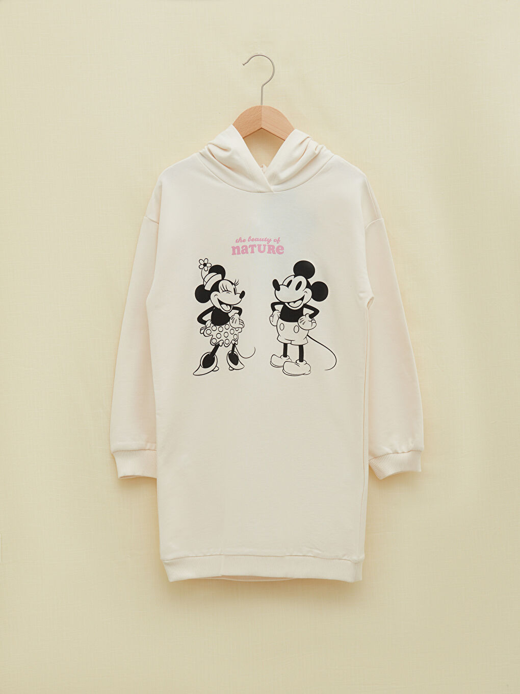 LCW Kids Mit Kapuze Minnie und Mickey Mouse Bedrucktes Langarm Kleid für Mädchen -W1GU17Z4-FRC