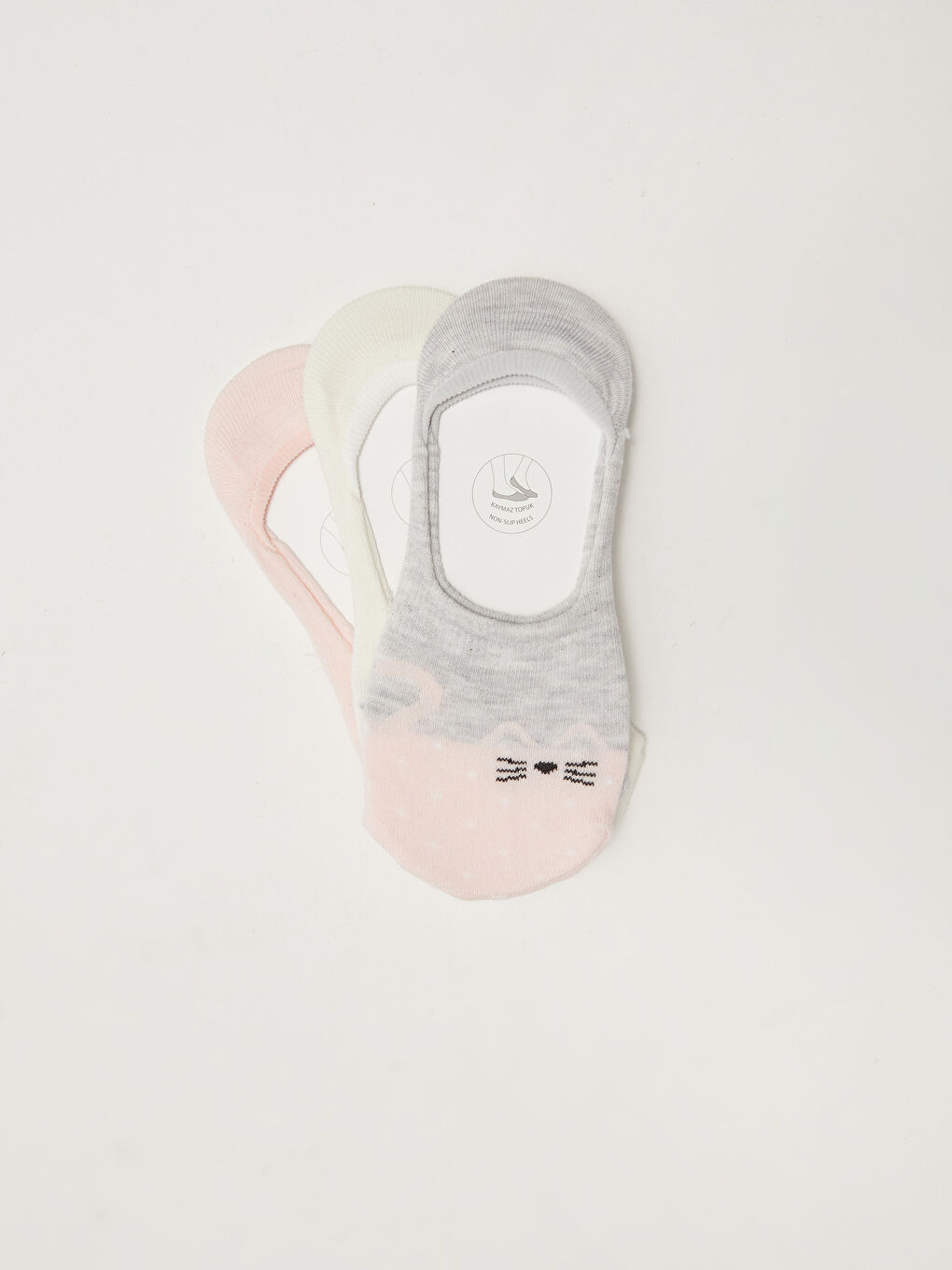 LCW DREAM Patterned Non-Slip Heel Women's Ballet Socks 3-Pack -W1GU18Z8-FSA